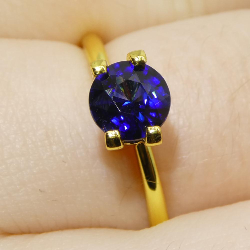 Round Cut 1.06ct Round Blue Sapphire from Sri Lanka For Sale