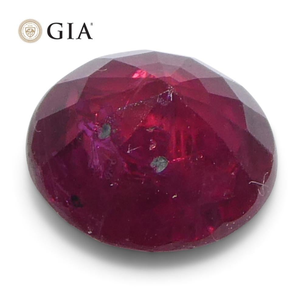 1.06ct Round Red Ruby GIA Certified Madagascar in vendita 7