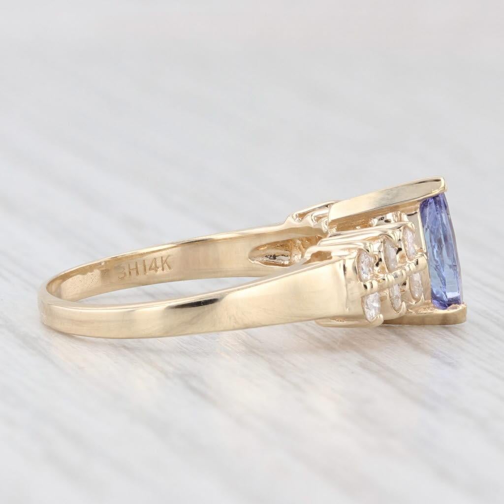 Femenino o masculino 1.06ctw Anillo de Diamantes Tanzanita Marquesa Oro Amarillo 14k Talla 6.75 en venta
