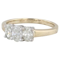 1.06ctw Oval 3-Stone Diamond Engagement Ring 14k Yellow Gold Size 7.25