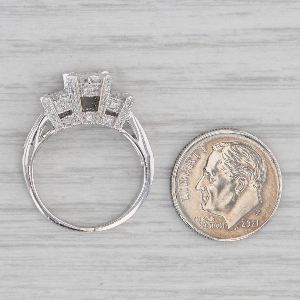 Princess Cut 1.06ctw Princess Diamond Engagement Ring 14k White Gold Size 6 3-Stone