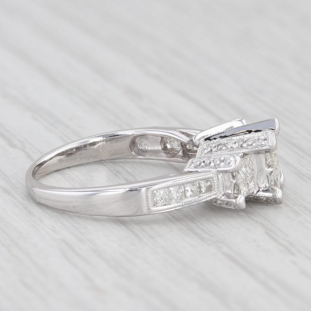 Women's 1.06ctw Princess Diamond Engagement Ring 14k White Gold Size 6 3-Stone