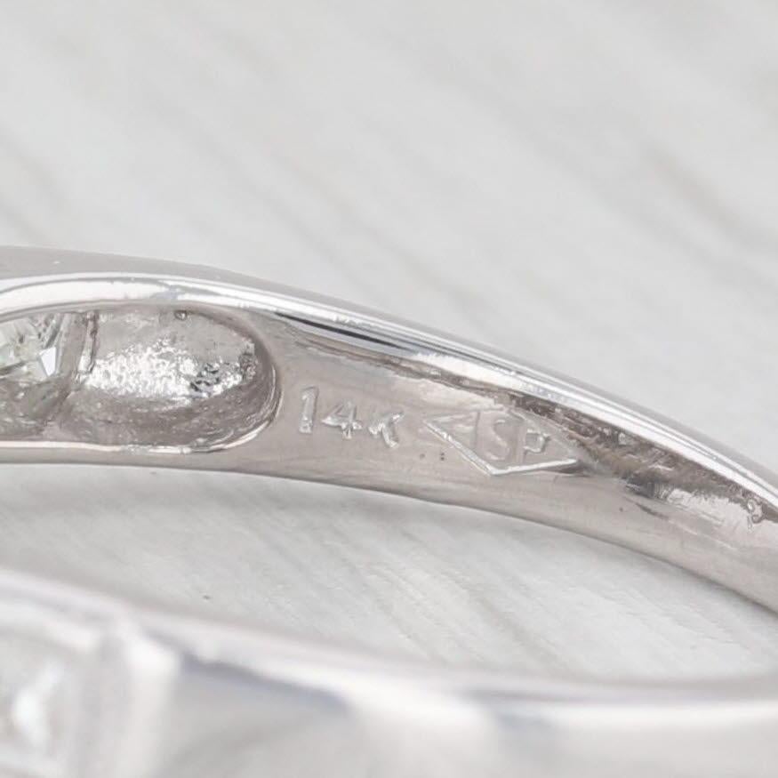 1.06ctw Princess Diamond Engagement Ring 14k White Gold Size 6 3-Stone 2