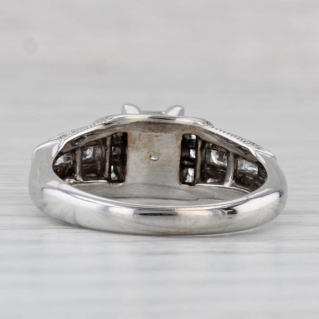 1.06ctw Princess Diamond Engagement Ring 14k White Gold Size 7 (Carréschliff) im Angebot