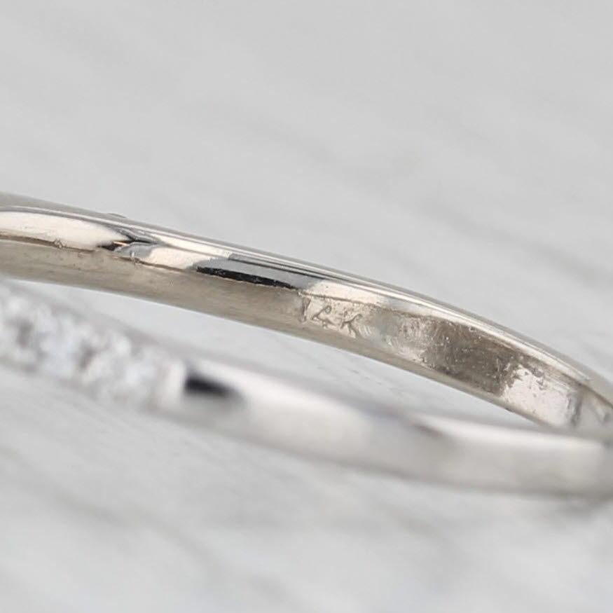 Anello di fidanzamento aureolato con diamante rotondo da 1,06 carati in oro bianco 14k, misura 5,75 in vendita 1
