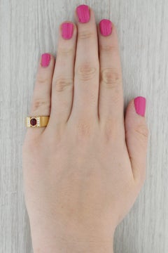 1.06ctw Round Ruby Diamond Ring 18k Yellow Gold Size 7.25 Engagement GIA