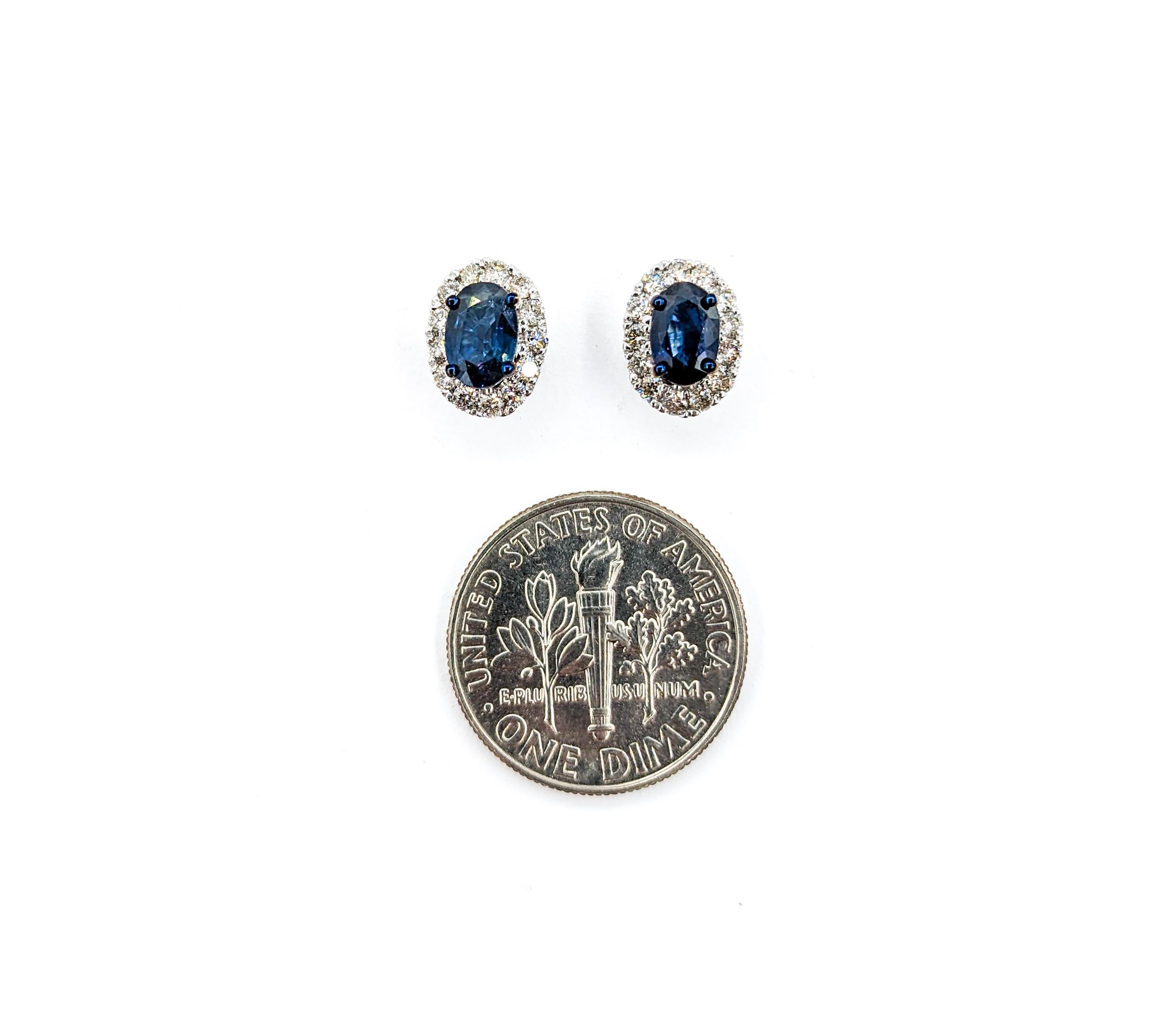 1.06ctw Sapphire & Diamond Earrings In White Gold

Presenting these stunning sapphire Earrings, meticulously crafted in 14k White Gold and featuring .38ctw Diamonds. These earrings boast 1.06ctw in Sapphires with a deep blue color. The brilliant