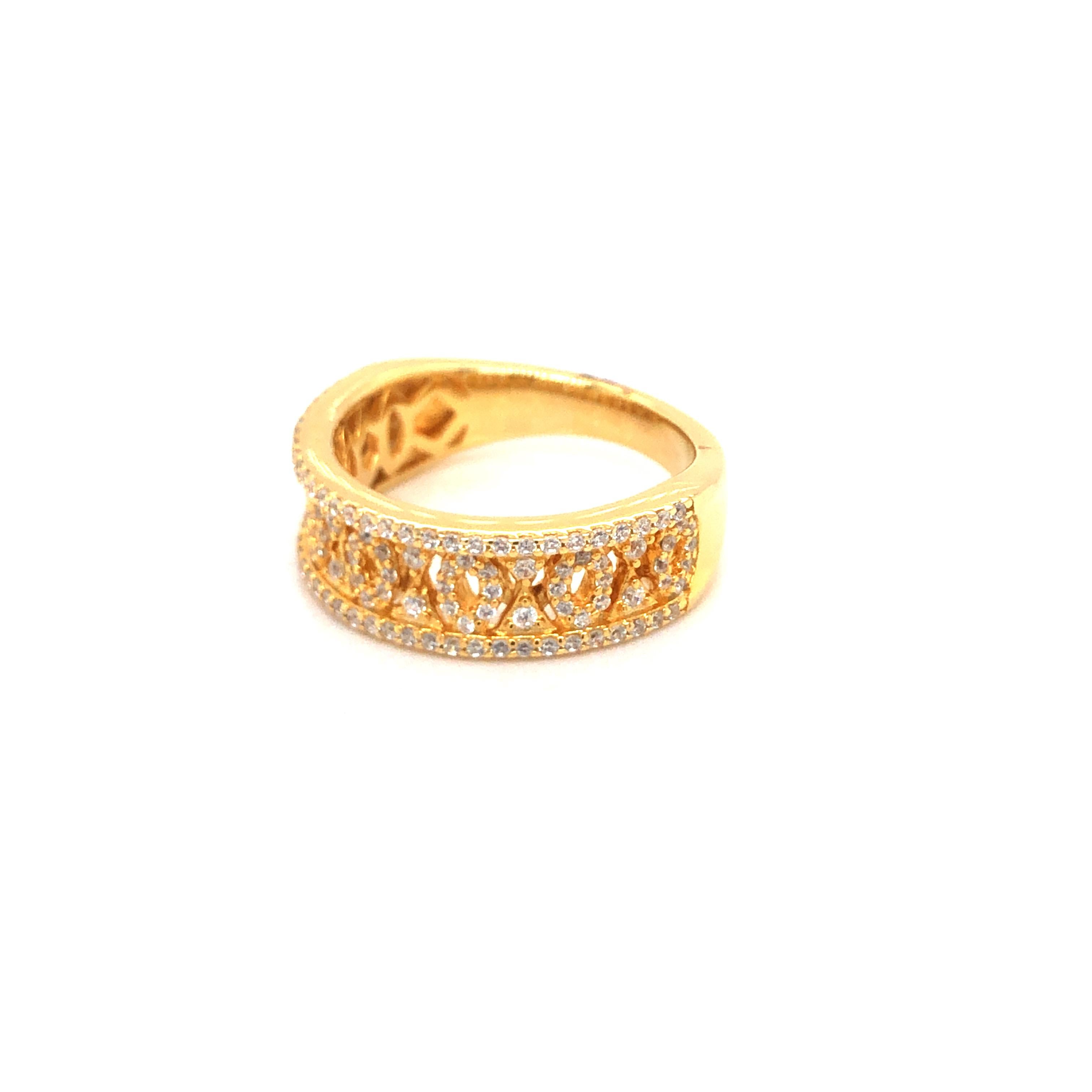 gold band with cubic zirconia