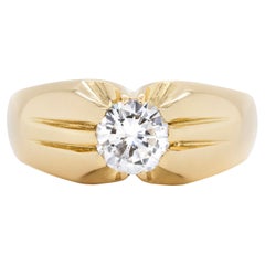 1.07 Carat Diamond 18 Carat Yellow Gold Gents Ring