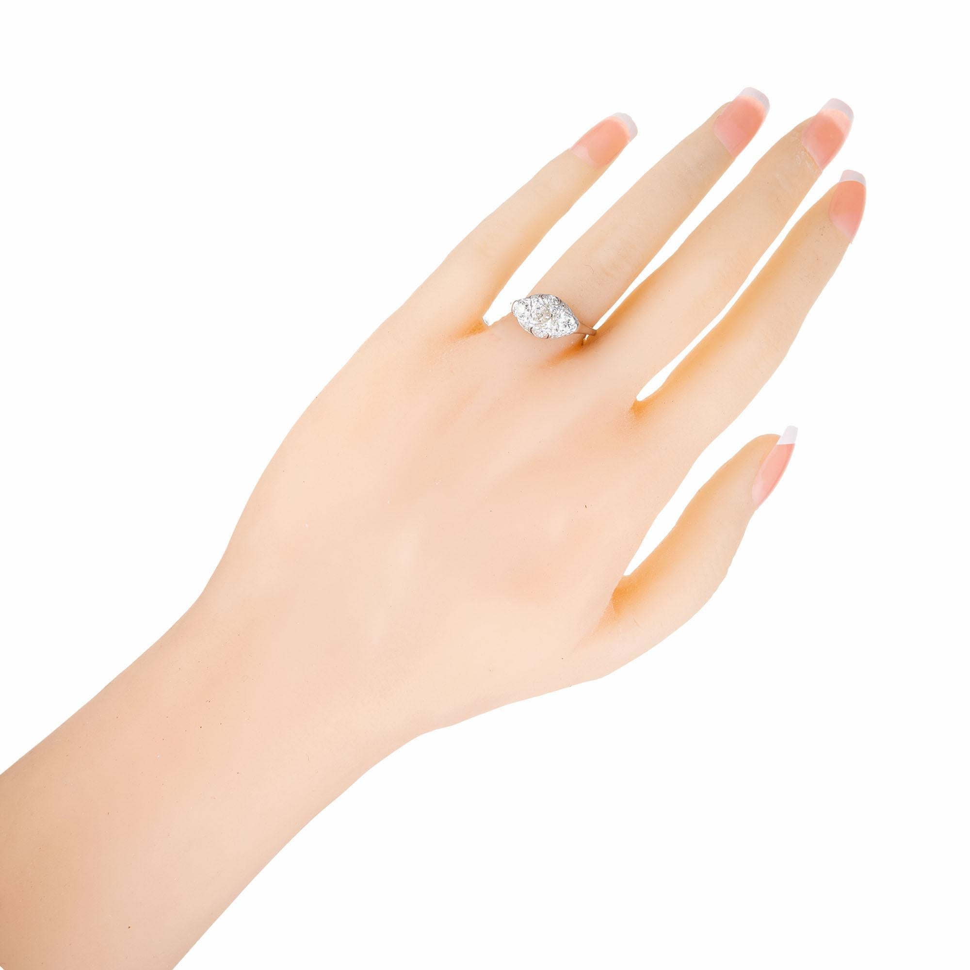 Verlobungsring aus Platin mit 1,07 Karat Diamant (Alteuropäischer Brillantschliff) im Angebot