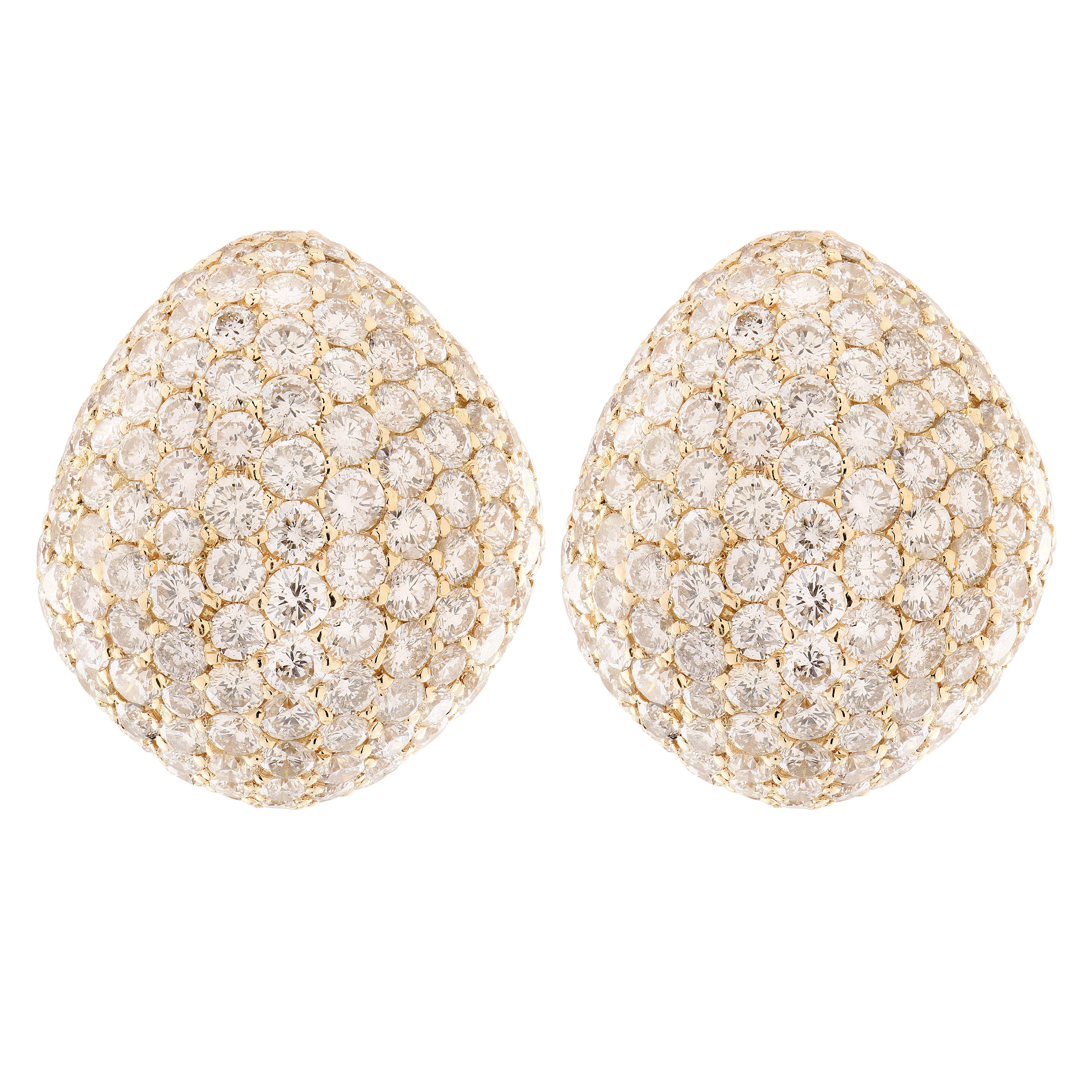 Boucles d'oreilles à bombe Sabbadini 10,7 carats de diamants en vente 1