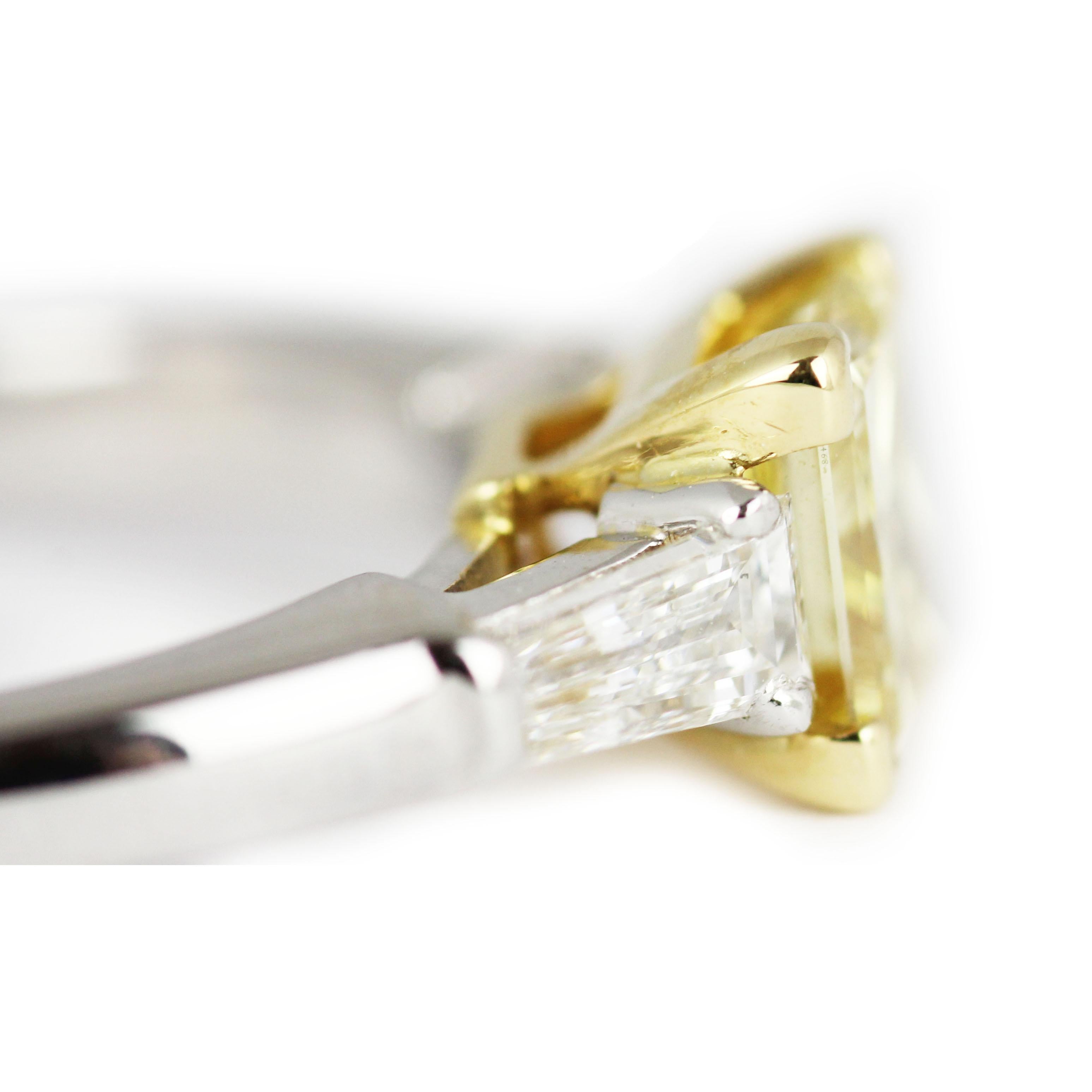 princess cut yellow diamond ring