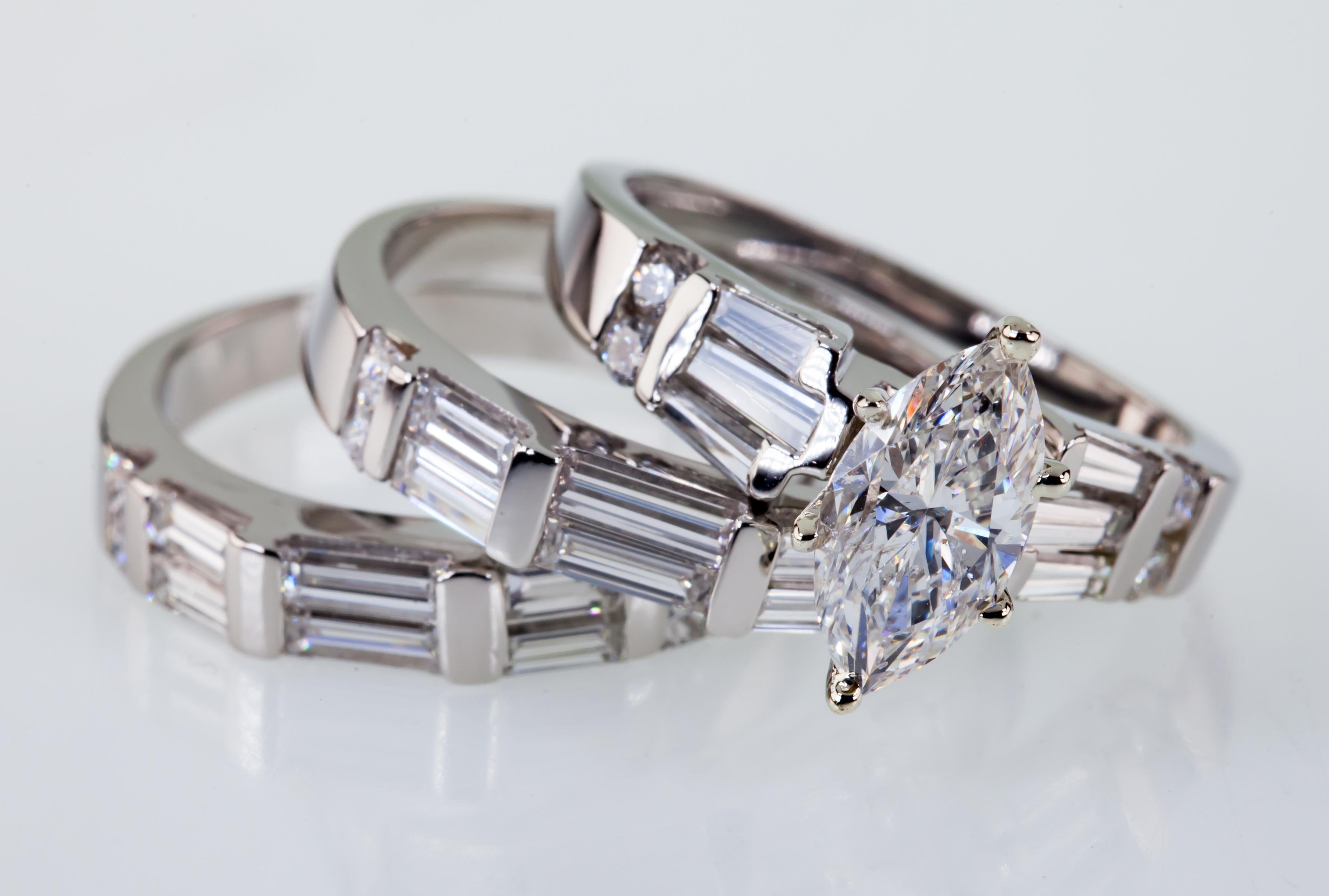 marquise diamond wedding sets