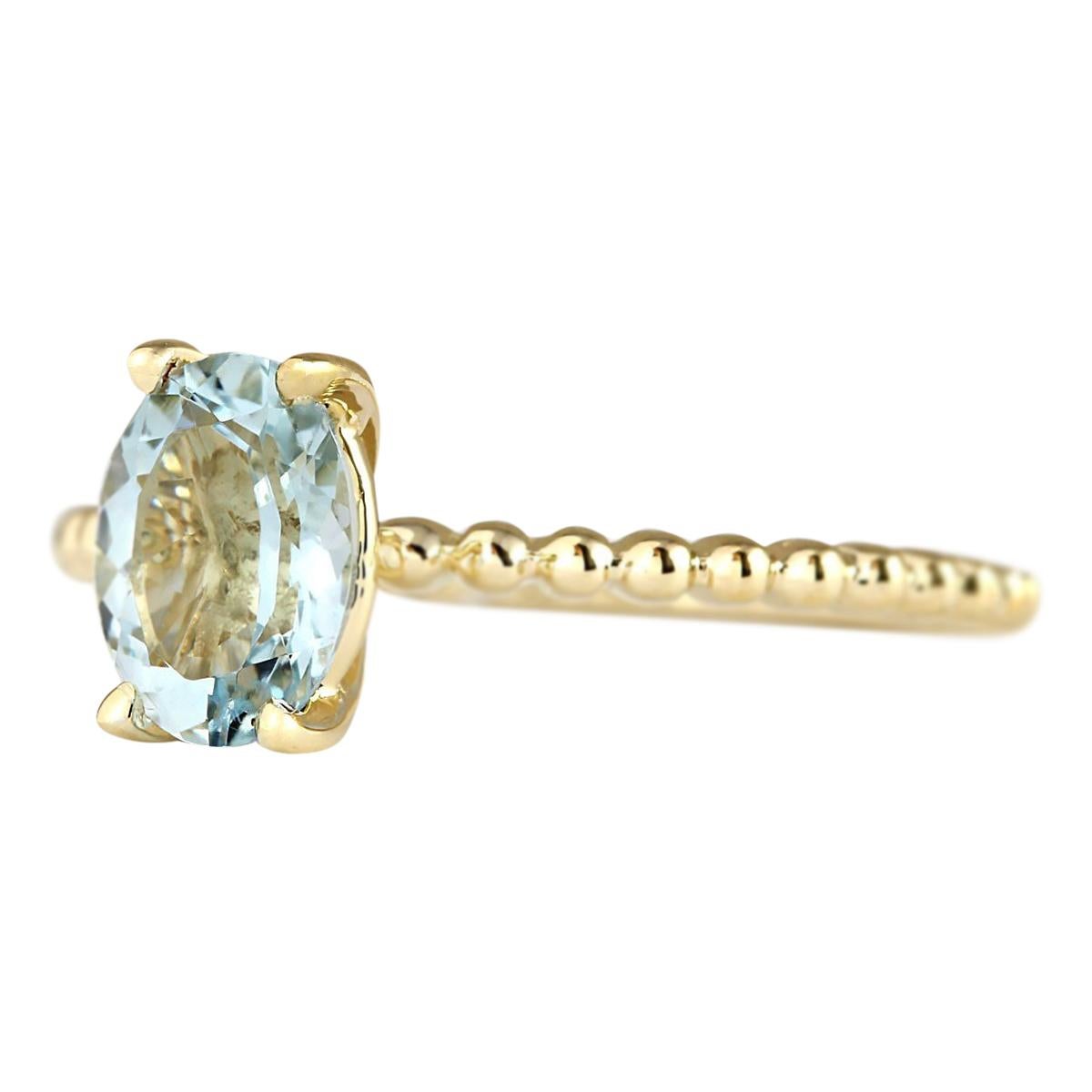 Stamped: 14K Yellow Gold
Total Ring Weight: 2.0 Grams
Total Natural Aquamarine Weight is 1.07 Carat
Color: Blue
Face Measures: 7.00x5.00 mm
Sku: [703234W]