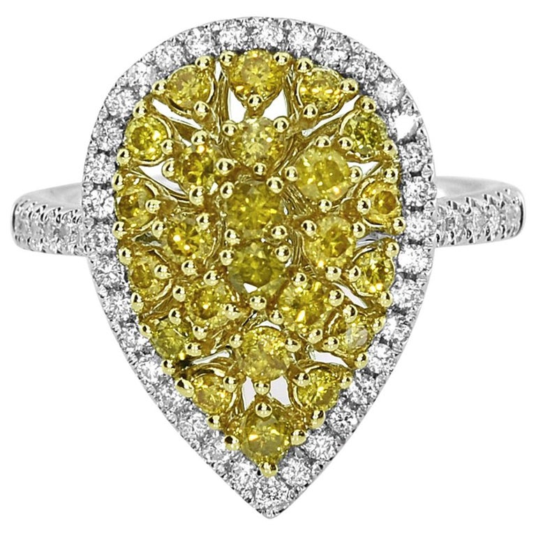 yellow diamond cluster ring