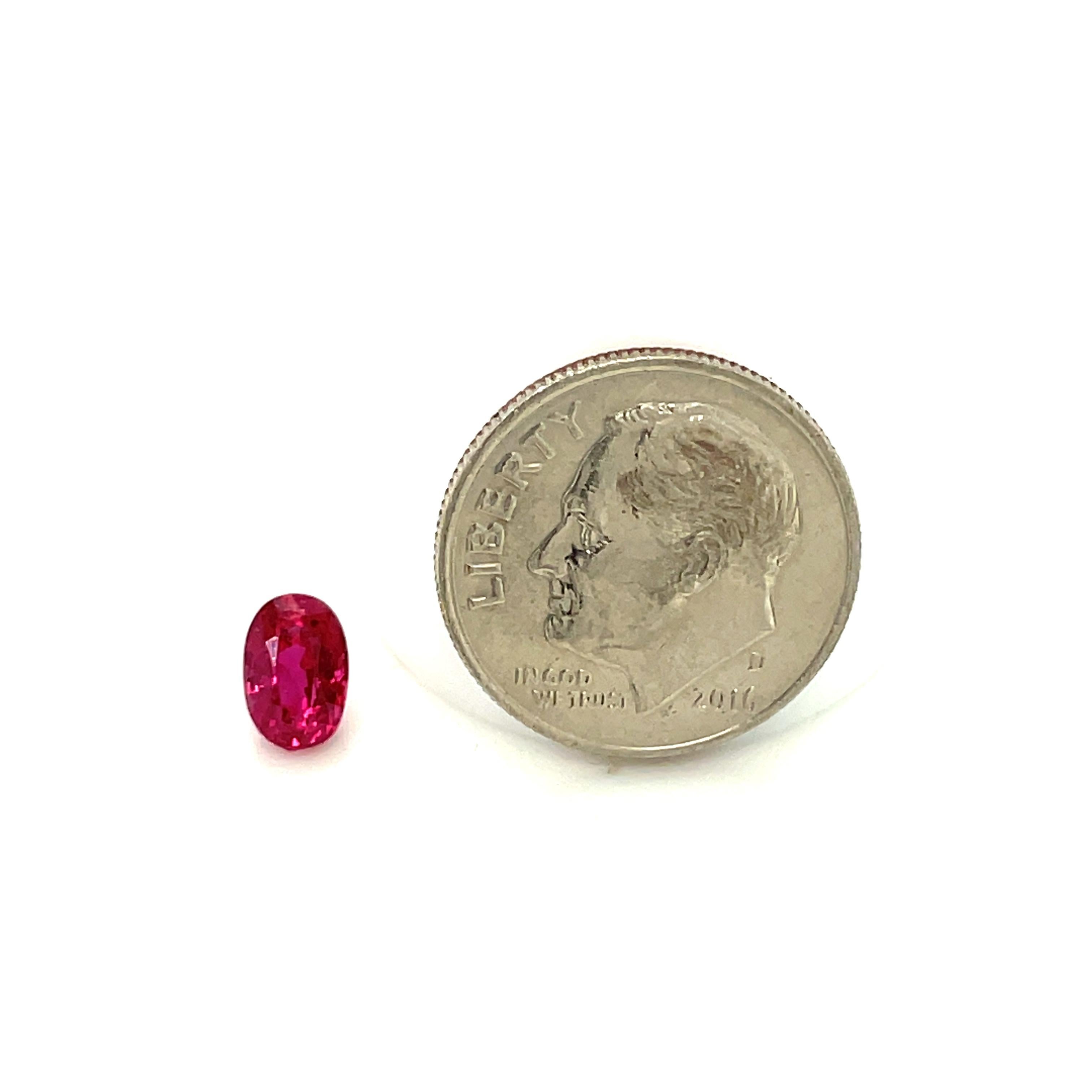1.07 Carat Oval Loose Unset Ruby Gemstone In New Condition In Los Angeles, CA