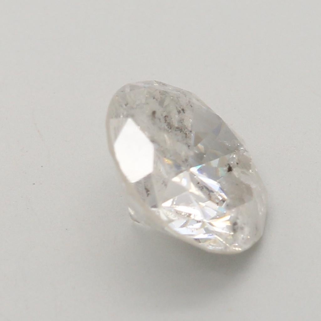 Women's or Men's 1.07 Carat Round shape diamond I2 Clarity For Sale