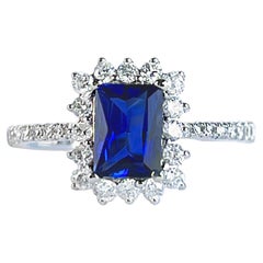 1.07 Carat Royal Blue Ceylon Natural Unheated Sapphire Ring 