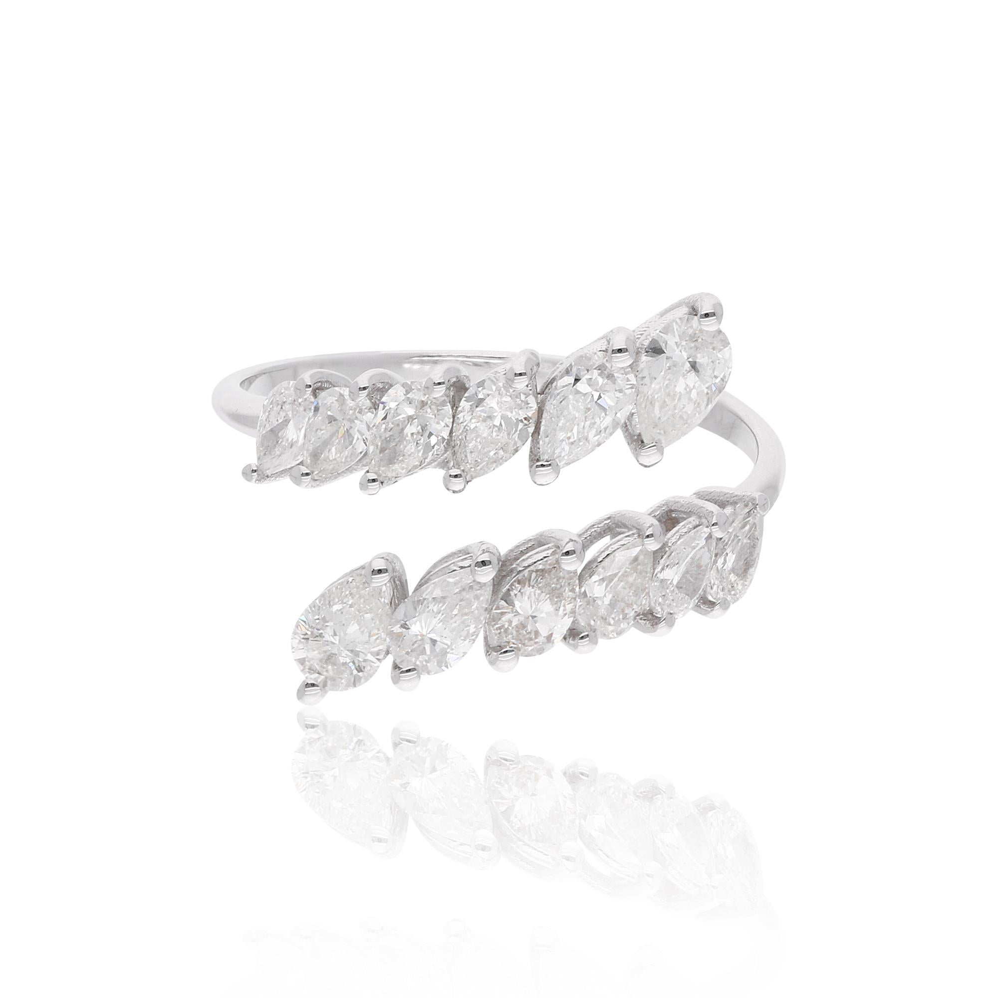 in vendita:  1,07 Carati SI Chiarezza HI Colore Diamante Anello Bypass Aperto Oro Bianco 18 Carati 4