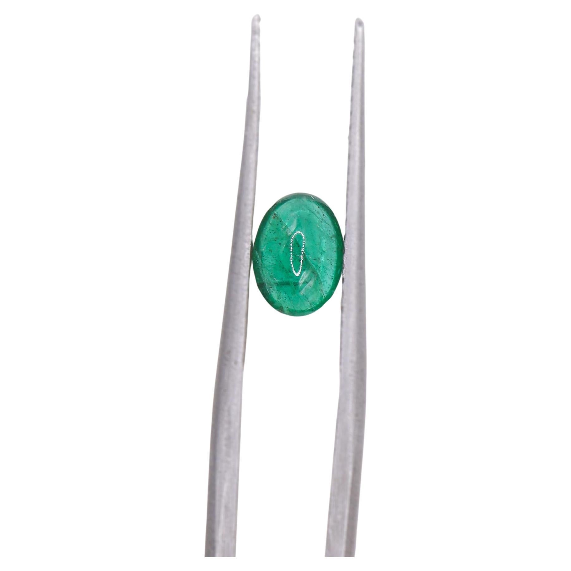 1.07 Carat Zambian Emerald Loose Gemstone Oval 7x5.2mm For Sale