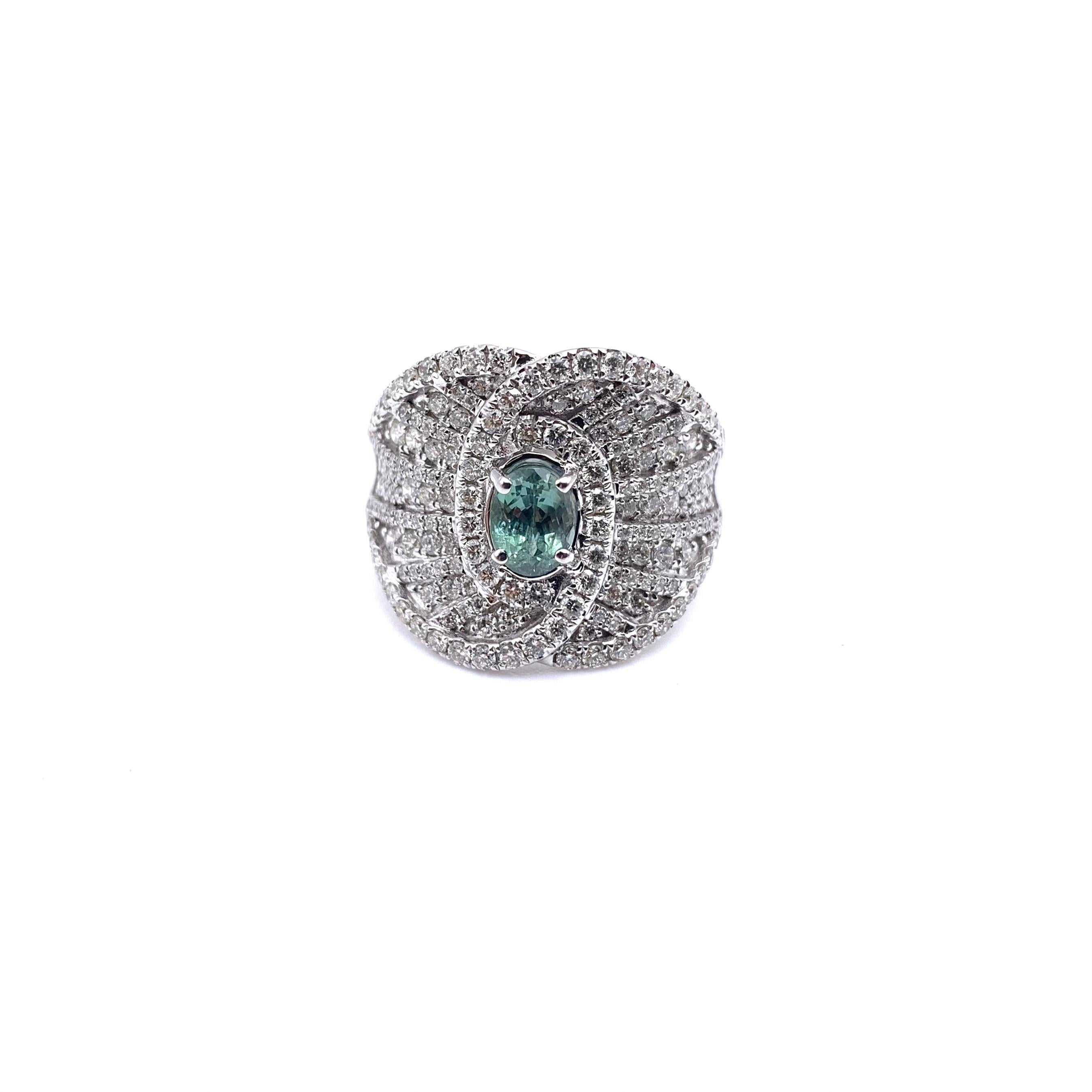 1,07 CT Alexandrit und Diamantring () 5