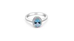 Oval Cut Aquamarine Fashion Ring In 925 Solid Sterling Silver(8x6) Gift For Wife