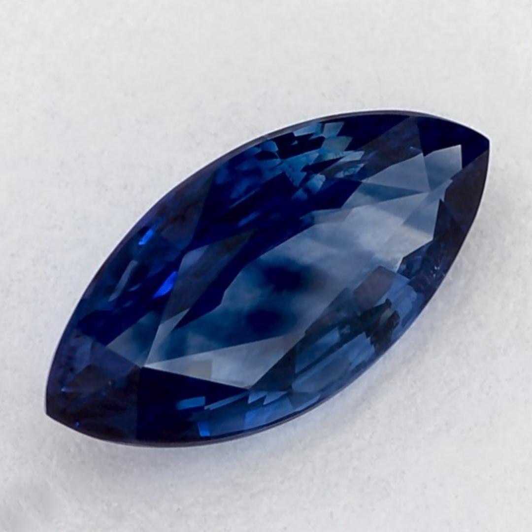Marquise Cut 1.07 Ct Blue Sapphire Marquise Loose Gemstone For Sale