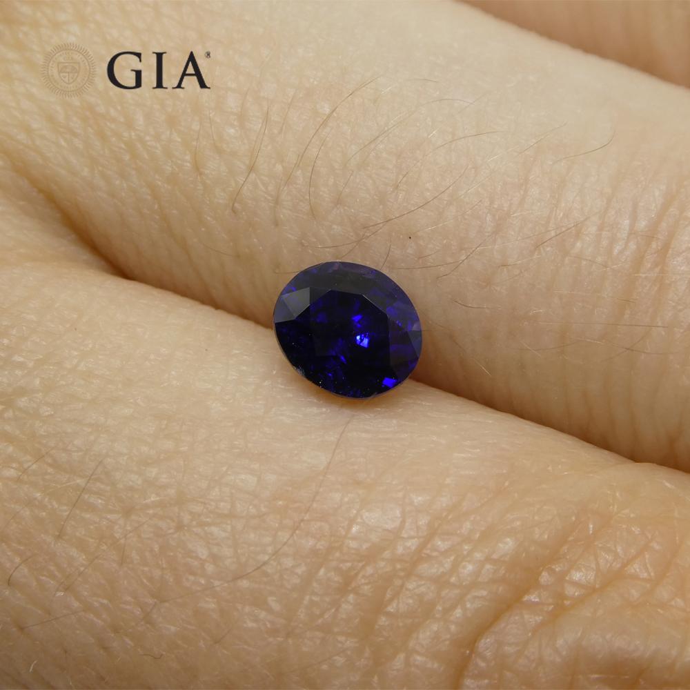 Taille ovale Saphir bleu ovale non chauffé de 1,07 carat certifié GIA