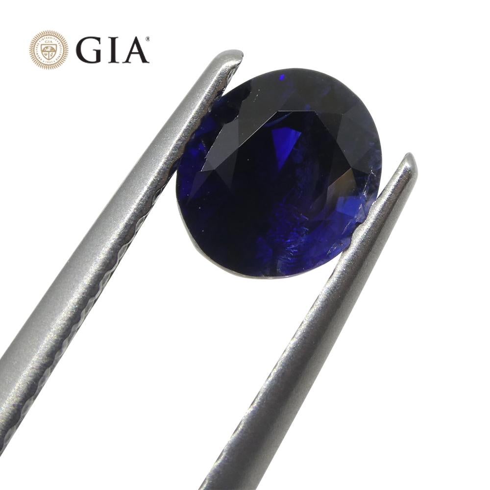 Saphir bleu ovale non chauffé de 1,07 carat certifié GIA 1