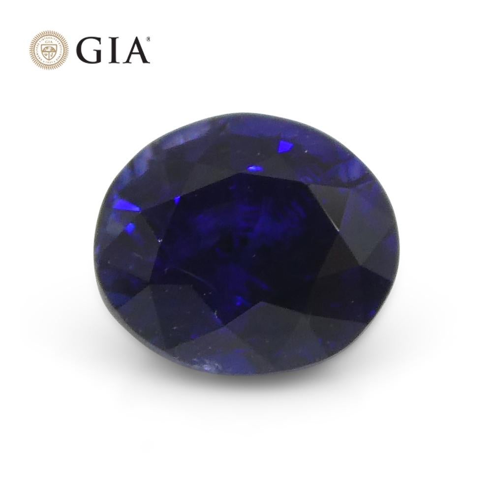Saphir bleu ovale non chauffé de 1,07 carat certifié GIA 2