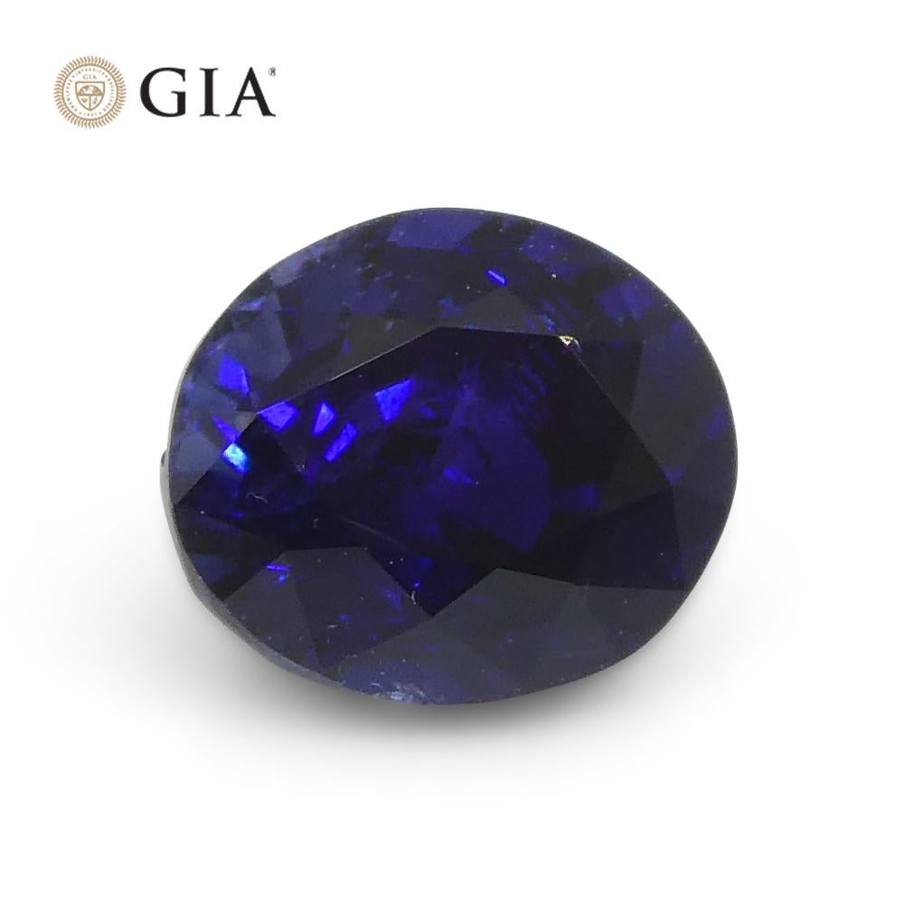 Saphir bleu ovale non chauffé de 1,07 carat certifié GIA 3