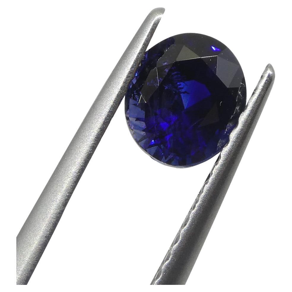 1.07 Ct Blue Sapphire Oval GIA Certified Unheated For Sale