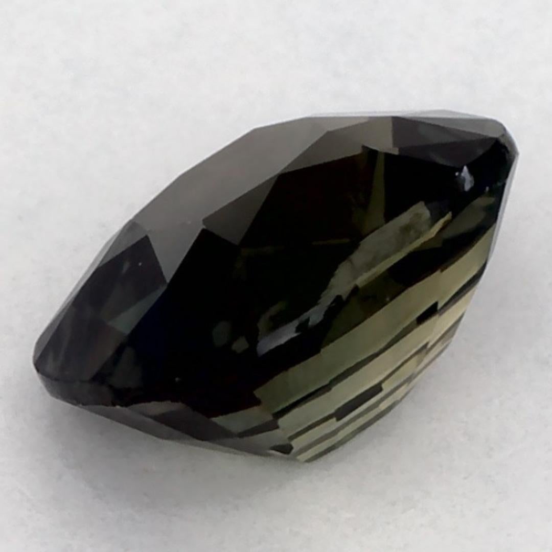 1.07 Ct Zaffiro Verde Cuscino Gemma Sfusa in vendita 3