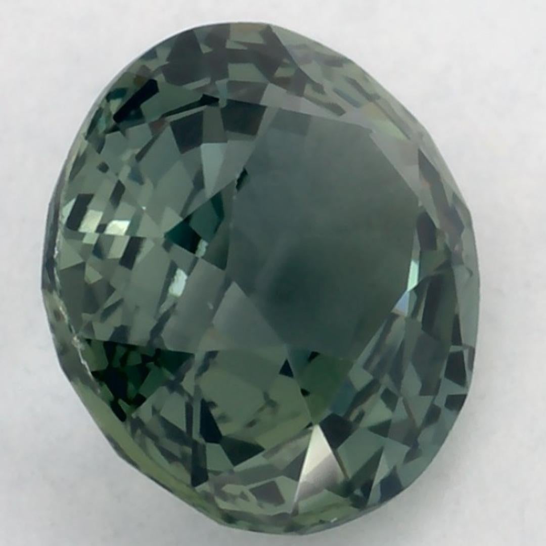 1.07 carati di zaffiro verde ovale sfuso in vendita 2