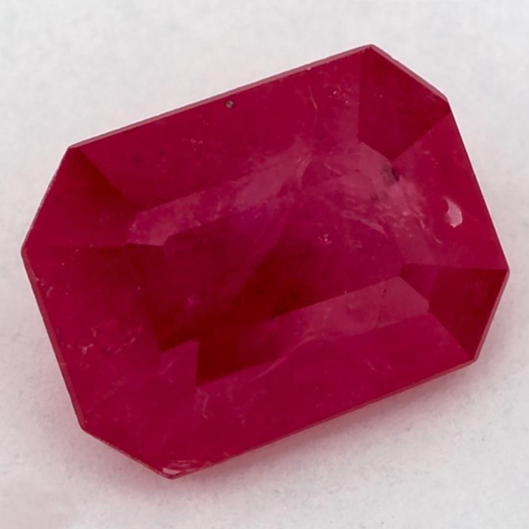 1.07 Ct Ruby Octagon Cut Loose Gemstone In New Condition For Sale In Fort Lee, NJ