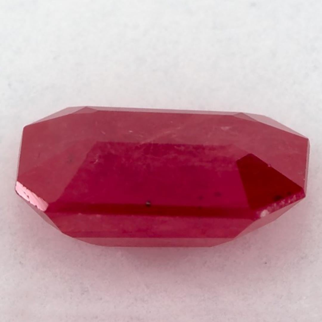 Women's 1.07 Ct Ruby Octagon Cut Loose Gemstone For Sale