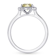 1.07 cts GIA Certified Chameleon Cushion Diamond Halo Ring