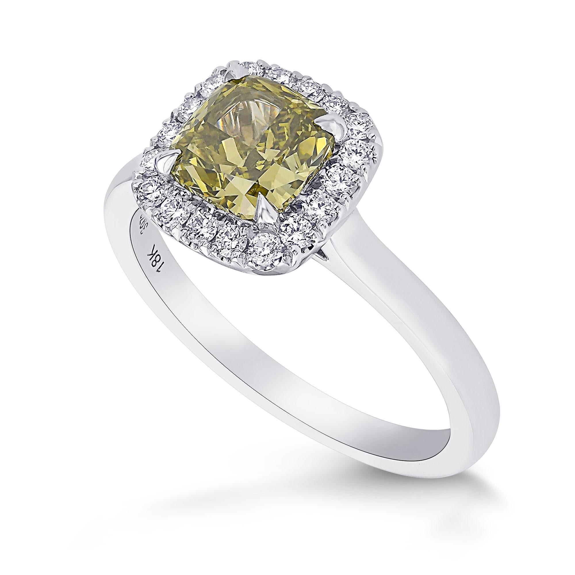 Anillo Halo de Diamantes Camaleón Certificado GIA de 1,07 cts Moderno en venta