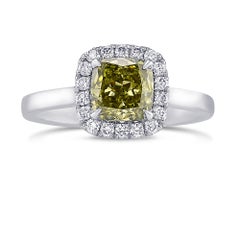 1,07 cts GIA zertifiziert Chamäleon Cushion Diamond Halo Ring
