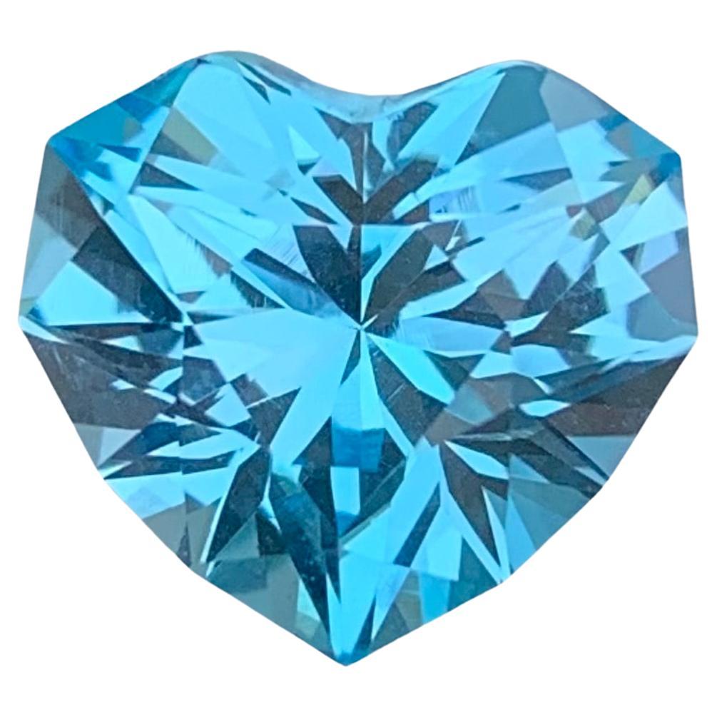 10.70 Carat Adorable Loose Blue Topaz Heart Shape Gem For Necklace  For Sale