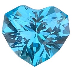 Topaze bleue en forme de cœur ornée de 10,70 carats pour collier 