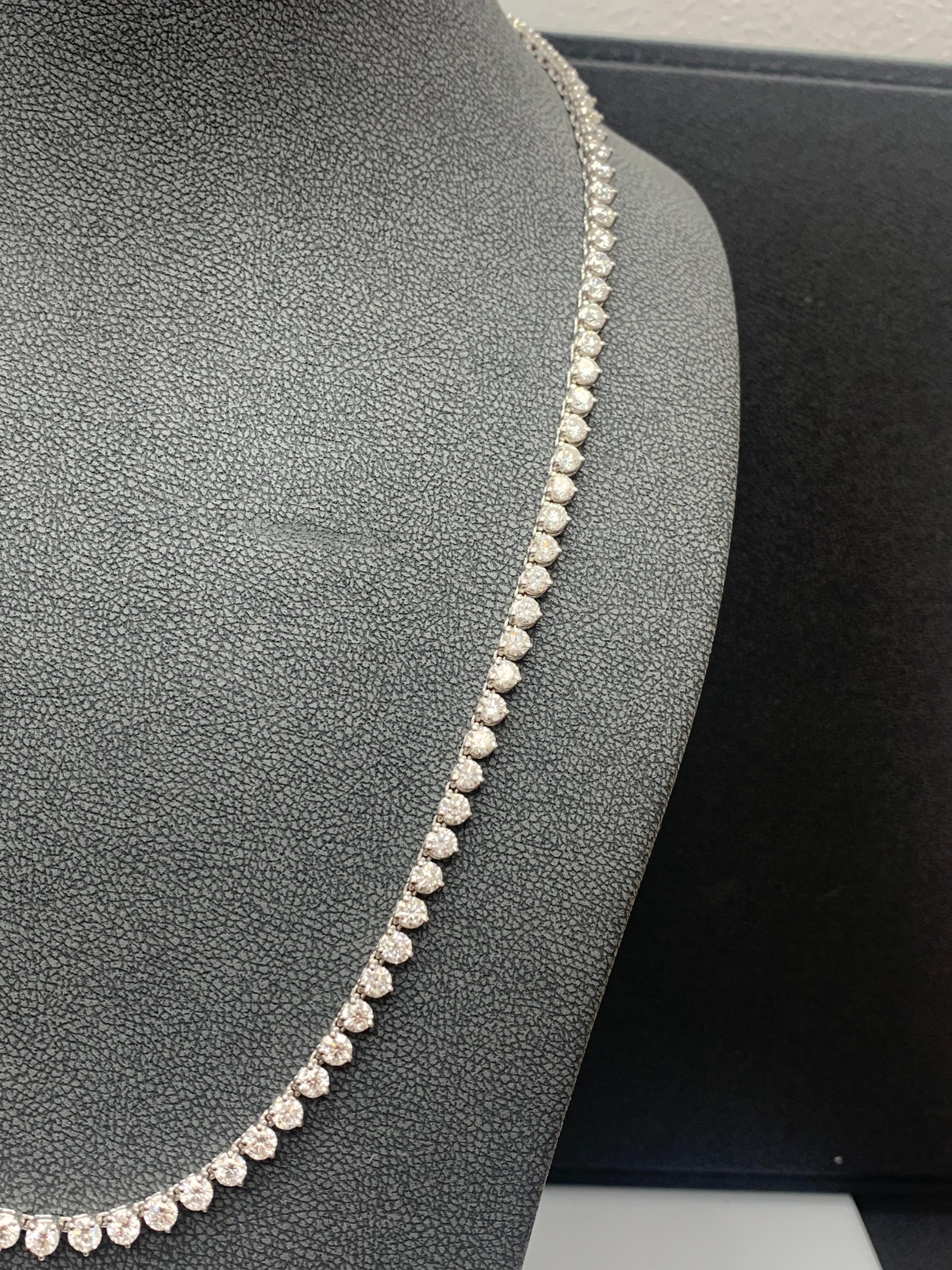 De las mujeres Collar de tenis con diamantes de 10,70 quilates en oro blanco de 14 quilates en venta