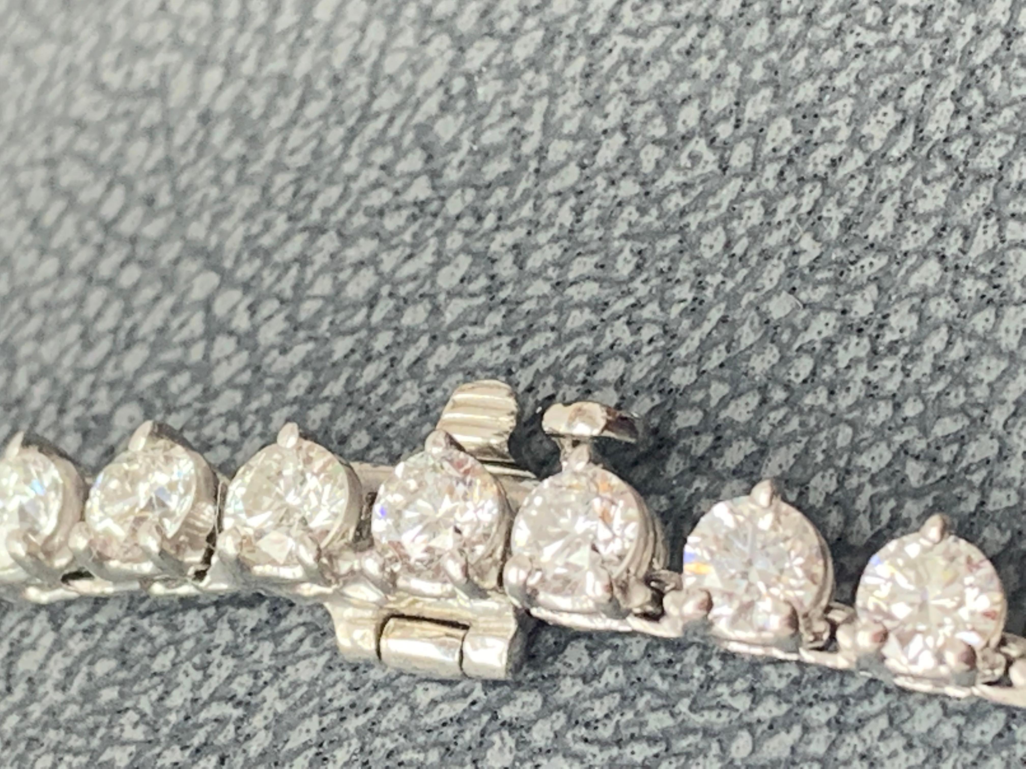 Collar de tenis con diamantes de 10,70 quilates en oro blanco de 14 quilates en venta 3