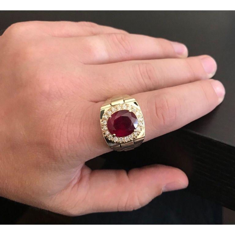mens genuine ruby ring