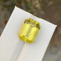 10.70 Carats Natural Loose Yellow Lemon Quartz Emerald Shape