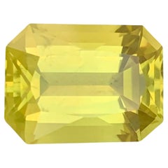 Quartz jaune citron naturel non serti de 10,70 carats en forme d'émeraude 