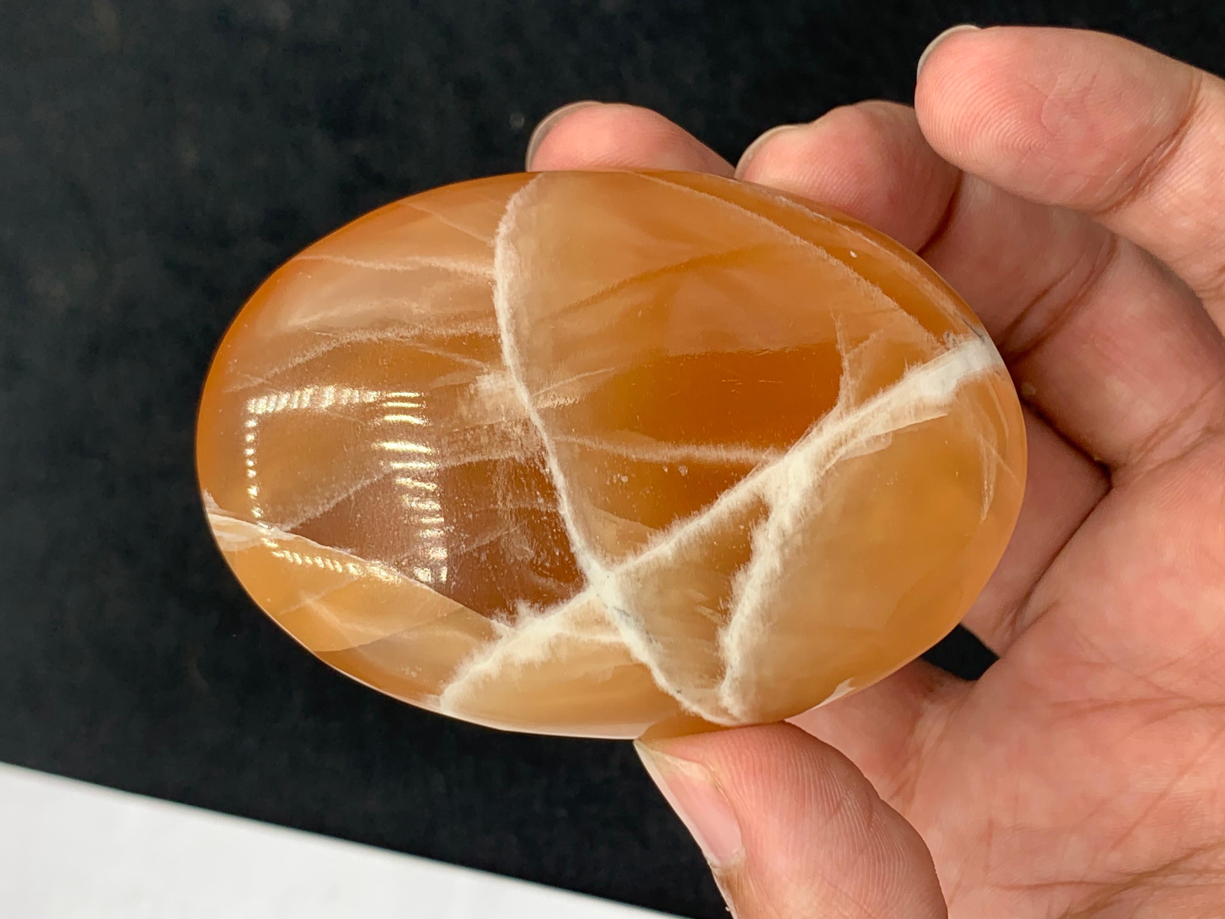 Rock Crystal 107.04 Gram Best Quality Oval Honey Calcite Crystal From Pakistan For Sale