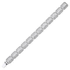 Bracelet tennis avec diamants baguettes de 10,70 carats