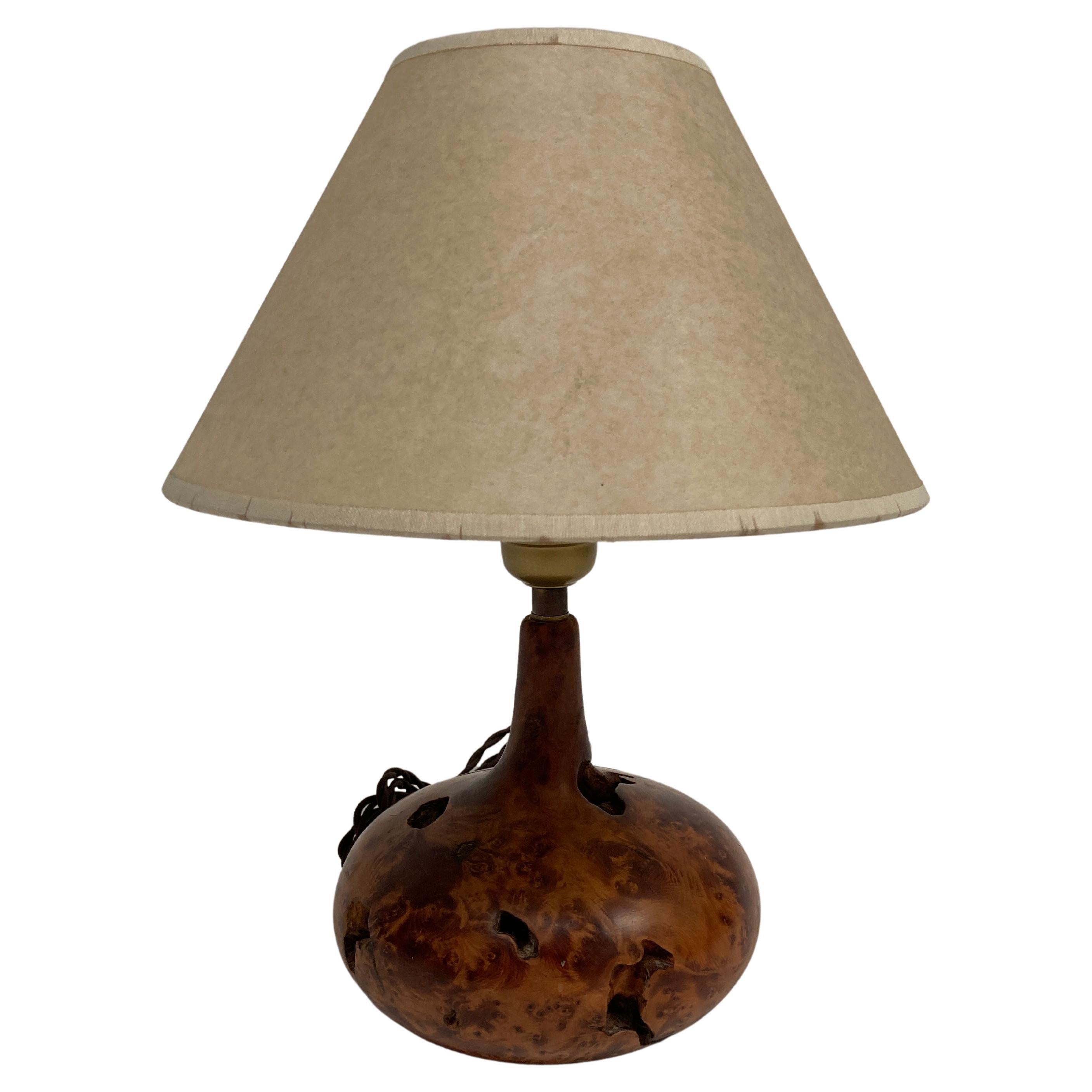 1070's sculptural wood lamp