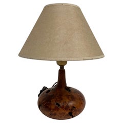 Vintage 1070's sculptural wood lamp